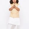 JBN Creation Buy 1 Get 1 Boys' White Cotton Silk Kurta, Jacket And Pyjama Set