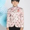 VASTRAMAY Floral Printed Pink Bandhgala Prince Coat Jodhpuri 1 VASTRAMAY Floral Printed Pink Bandhgala Prince Coat Jodhpuri