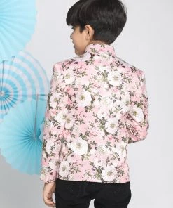 Vastramay Multicolor-Base-Pink Baap Beta Jodhpuri Set Jacket