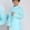 VASTRAMAY Boys Aqua Solid Kurta