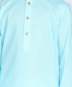 VASTRAMAY Boys Aqua Solid Kurta 11 VASTRAMAY Boys Aqua Solid Kurta