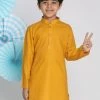 VASTRAMAY Boys Mustard Kurta