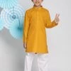 Vastramay Boys Mustard And White Kurta Pyjama Set 1 Vastramay Boys Mustard And White Kurta Pyjama Set