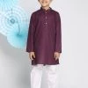 Vastramay Boys Purple And White Kurta Pyjama Set 2 Vastramay Boys Purple And White Kurta Pyjama Set