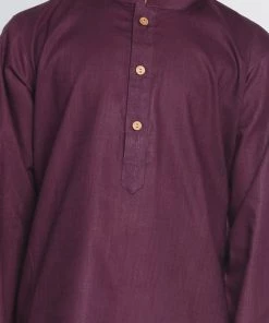 Vastramay Purple And White Baap Beta Kurta And Pyjama Set Kurta Pyjama
