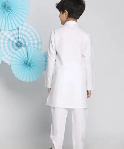 Vastramay Boys White Kurta Pyjama Set With Prayer Cap 11 Vastramay Boys White Kurta Pyjama Set With Prayer Cap