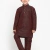 VASTRAMAY Boys Silk Blend Kurta And Pyjama Set