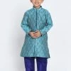 JBN Creation Boys' Light Blue Cotton Silk Blend Kurta And Pyjama Set