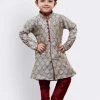 JBN Creation Boys' Grey Cotton Silk Kurta And Pyjama Set Buy 1 Get 1