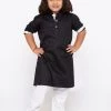 JBN Creation Boys' Black Cotton Kurta And Pyjama Set