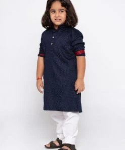 JBN Creation Buy 1 Get 1 Boys' Blue Cotton Kurta And Pyjama Set