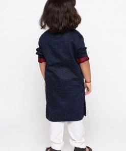 JBN Creation Buy 1 Get 1 Boys' Blue Cotton Kurta And Pyjama Set