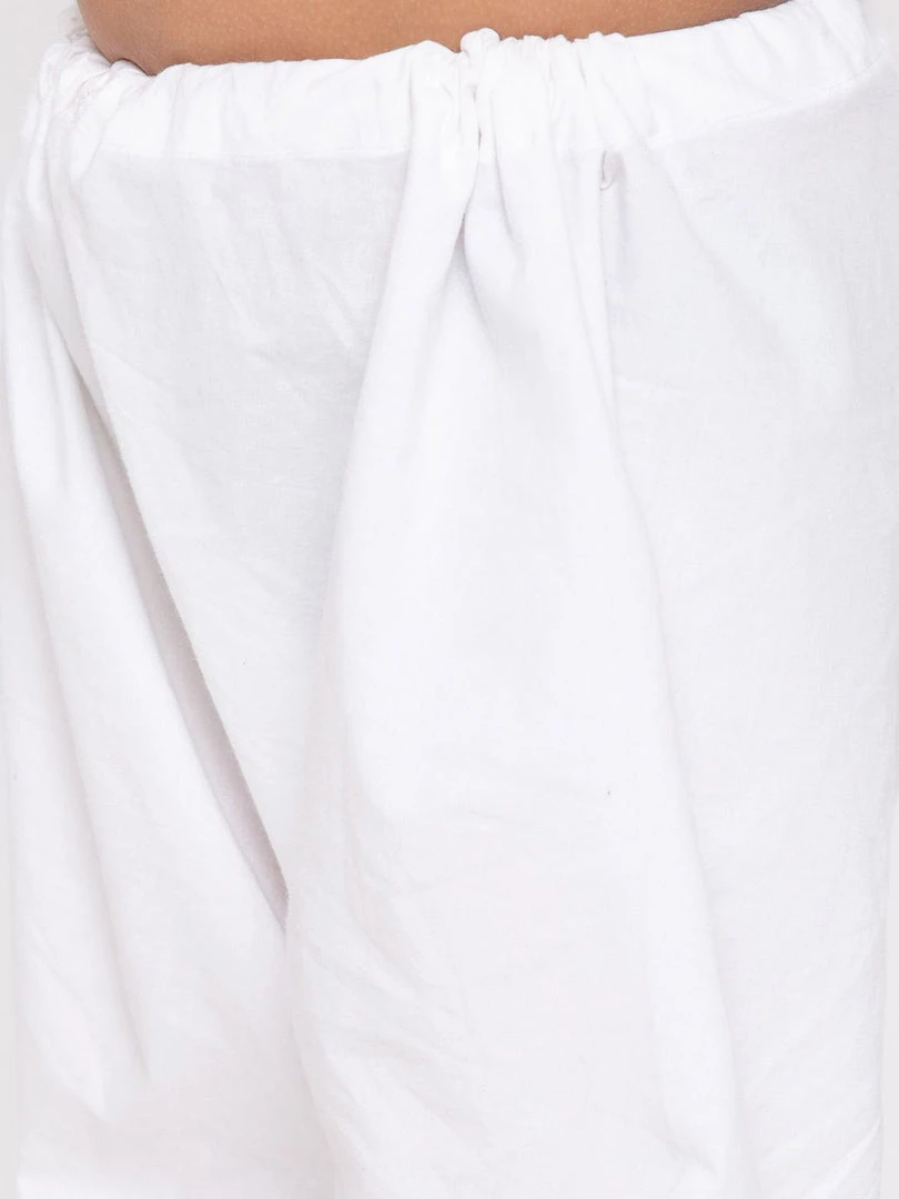 JBN Creation Boys' White Cotton Kurta And Pyjama Set 5 JBN Creation Boys' White Cotton Kurta And Pyjama Set