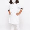 JBN Creation Boys' White Cotton Kurta And Pyjama Set