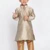 JBN Creation Boys' Beige Cotton Silk Blend Kurta And Pyjama Set