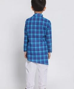 JBN Creation Buy 1 Get 1 Boys' Blue Cotton Kurta And Pyjama Set