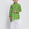 JBN Creation Boys' Green Cotton Kurta And Pyjama Set