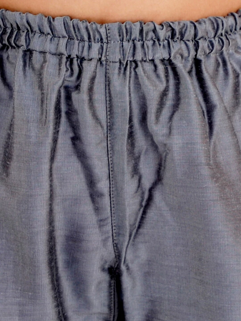 JBN Creation VASTRAMAY Boys Grey Layered Asymmetric Kurta With Pyjamas 5 JBN Creation VASTRAMAY Boys Grey Layered Asymmetric Kurta With Pyjamas