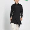 JBN Creation Boys' Black Cotton Satin Blend Kurta And Pyjama Set
