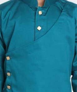 JBN Creation Boys' Green Cotton Silk Blend Kurta And Pyjama Set 11 JBN Creation Boys' Green Cotton Silk Blend Kurta And Pyjama Set