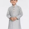 Vastramay Boys Grey Handloom Pure Cotton Kurta