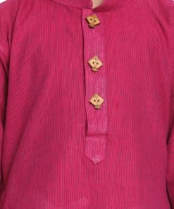 Vastramay Boys' Purple Handloom Pure Cotton Kurta
