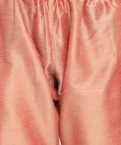 Boys Vastramay Boy's Pink Woven Design Kurta With Salwar