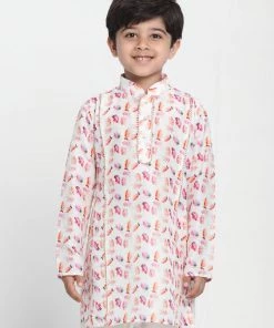 Boys Vastramay Boy's Multicoloured Printed Embellished Kurta