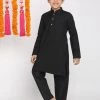 JBN Creation Vastramay Boys Black Kurta With Pyjamas