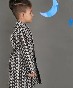 Vastramay Boys Black Chikankari Kurta