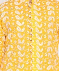 Vastramay Boys Orange And White Kurta Pyjama Set