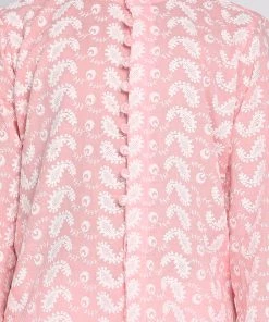 Vastramay Pink Pure Cotton Chikankari Siblings Set