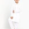 Vastramay Boys White Embroidered Kurta With Pyjamas
