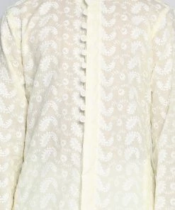 Vastramay Yellow Pure Cotton Chikankari Siblings Set