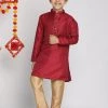 JBN Creation Pink And Rose Gold Jacquard Kurta Pyjama Set