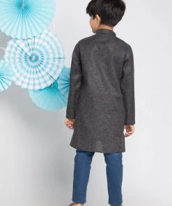 Vastramay Boys' Black Kurta Buy 1 Get 1