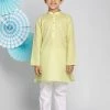 Vastramay Boys' Green And White Kurta Pyjama Set 2 Vastramay Boys' Green And White Kurta Pyjama Set