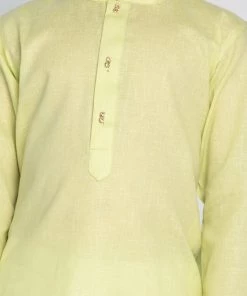Vastramay Boys' Green And White Kurta Pyjama Set