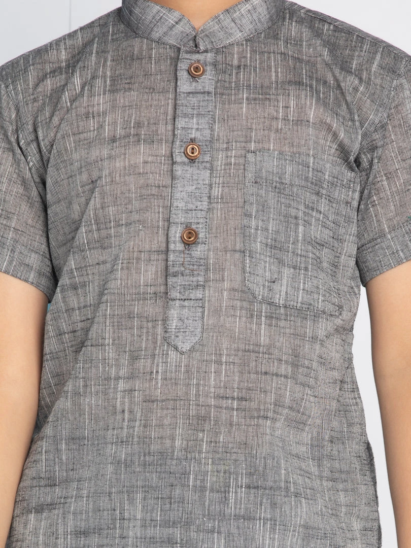 Vastramay Grey Melange Baap Beta Kurta Set 11 Vastramay Grey Melange Baap Beta Kurta Set