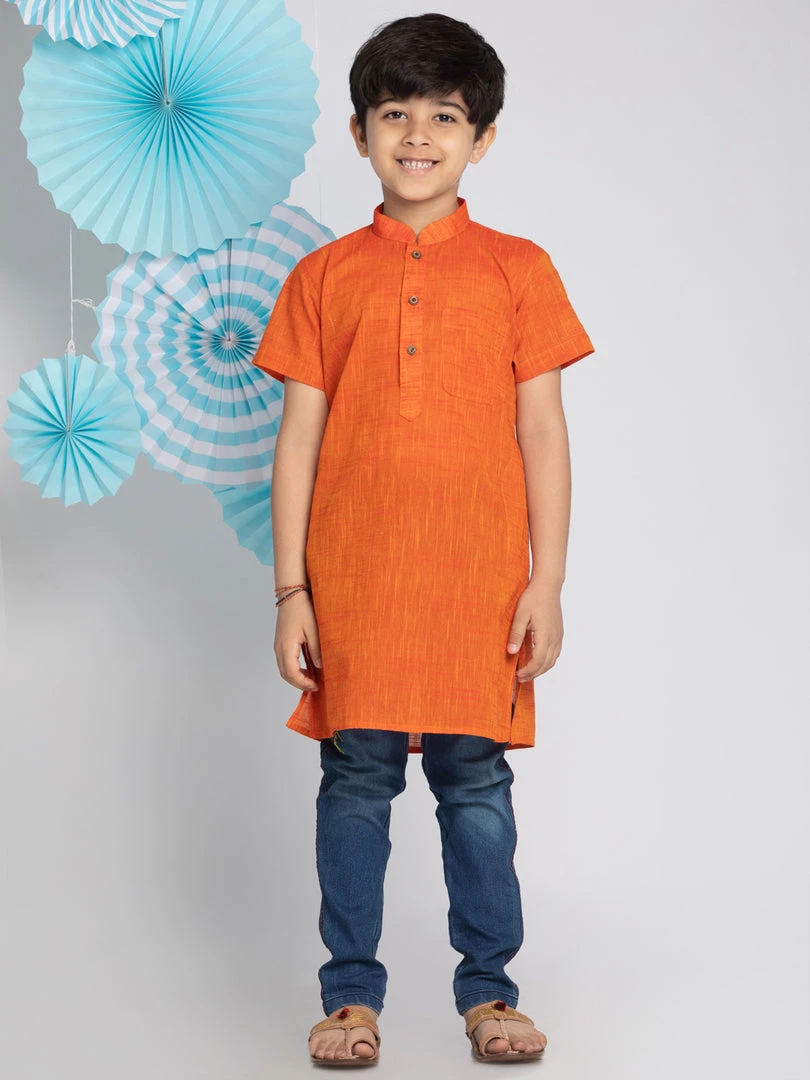 Vastramay Orange Melange Baap Beta Kurta Set Kurta Pyjama 7 Vastramay Orange Melange Baap Beta Kurta Set Kurta Pyjama