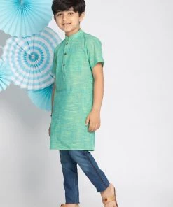 Vastramay Green Melange Baap Beta Kurta Set Kurta Pyjama 17 Vastramay Green Melange Baap Beta Kurta Set Kurta Pyjama
