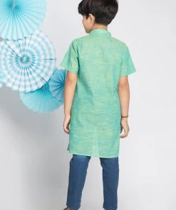 Vastramay Green Melange Baap Beta Kurta Set Kurta Pyjama 18 Vastramay Green Melange Baap Beta Kurta Set Kurta Pyjama