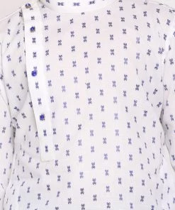 VASTRAMAY Boys' White And Blue Kurta And Dhoti Set