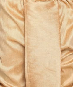 VASTRAMAY Boys' Maroon And Rose Gold Kurta And Dhoti Set