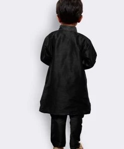 JBN Creation Boys' Black Cotton Silk Kurta And Pyjama Set 13 JBN Creation Boys' Black Cotton Silk Kurta And Pyjama Set