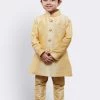 JBN Creation Boys' Gold Silk Blend Sherwani