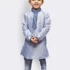 JBN Creation Boys' Lavender Cotton Silk Kurta And Pyjama Set