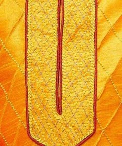 JBN Creation Boys' Yellow Cotton Silk Kurta And Pyjama Set