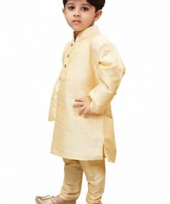 JBN Creation Vastramay Boys Gold Regular Kurta With Pyjamas & With Dupatta