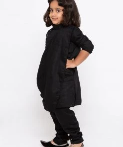 JBN Creation Buy 1 Get 1 Vastramay Black Solid Kurta With Pyjamas